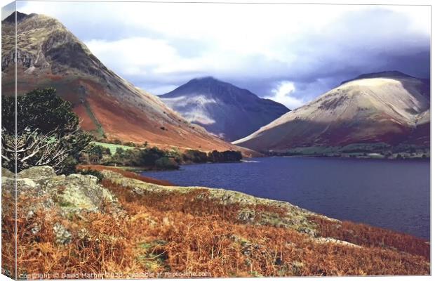 Wastwater and Great Gable, Cumbria Canvas Print by David Mather