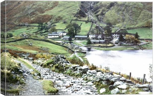 Watendlath and tarn, Cumbria Canvas Print by David Mather