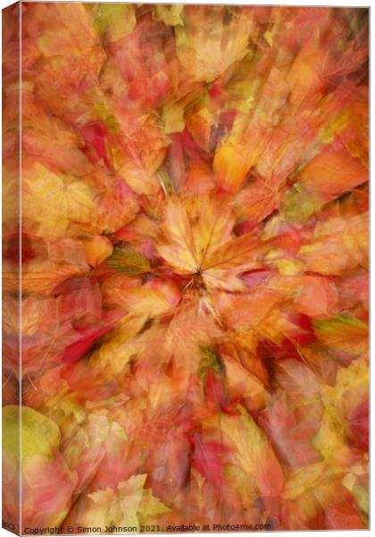  autumn leaf collage Canvas Print by Simon Johnson