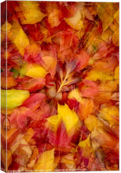 Autumn leaves Collage Canvas Print by Simon Johnson