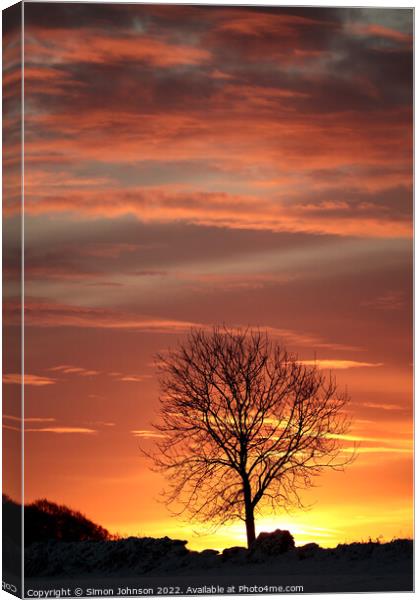 Cotswolds Sunrise  Canvas Print by Simon Johnson