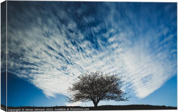 tree and cloud Canvas Print by Simon Johnson