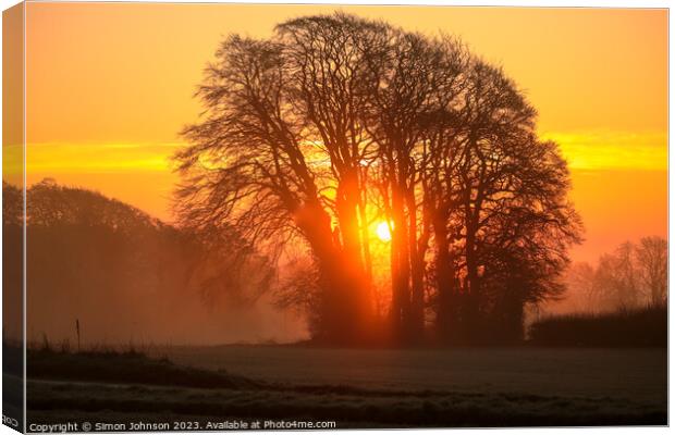 Cotswold Sunrise Canvas Print by Simon Johnson