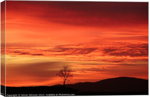 Sunset  Canvas Print by Simon Johnson