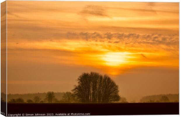 Cotswold sunrise Canvas Print by Simon Johnson