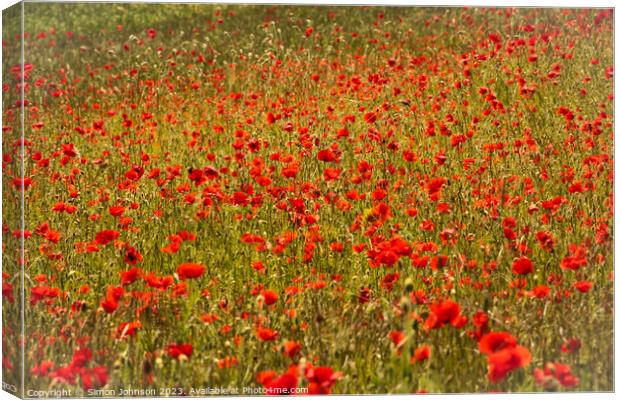 poppy impressionism Canvas Print by Simon Johnson