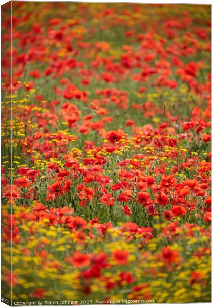 Poppy Field Canvas Print by Simon Johnson