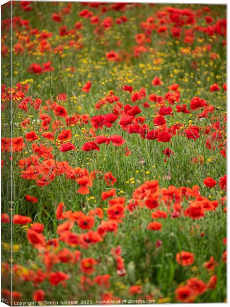 Poppy field Canvas Print by Simon Johnson