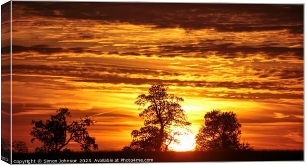 Cotswold sunrise Canvas Print by Simon Johnson