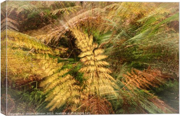 autumnal ferns Canvas Print by Simon Johnson