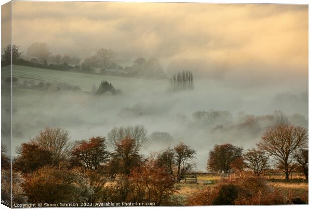 Cotswold Mist Canvas Print by Simon Johnson