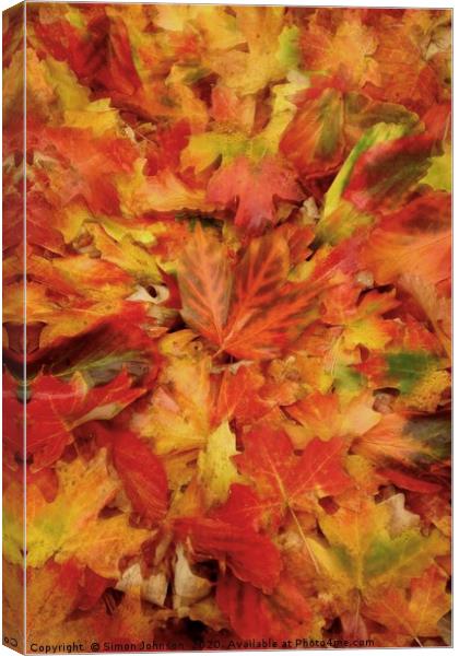 Autumn Collage with artistic blur Canvas Print by Simon Johnson