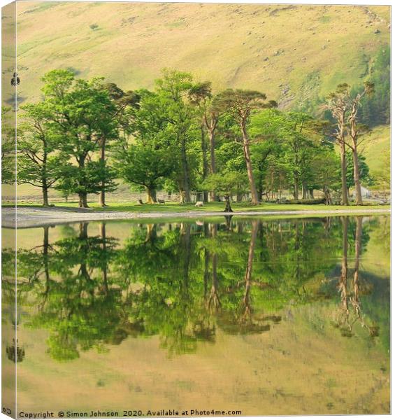Reflections Buttermere Canvas Print by Simon Johnson