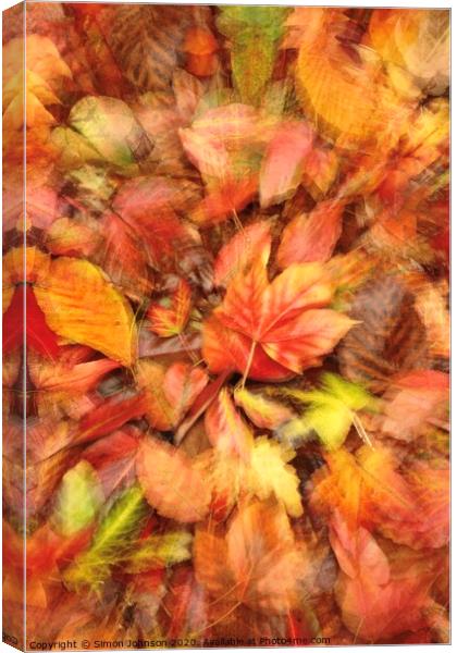 AZutumn leaf collage Canvas Print by Simon Johnson