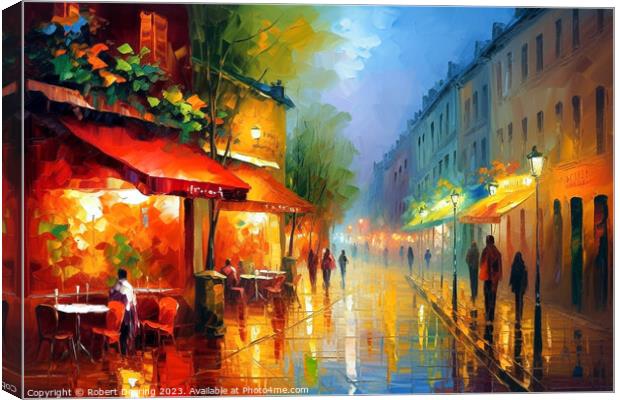 Parisian Night Life Canvas Print by Robert Deering