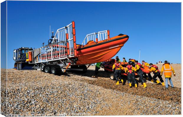 Walmer Lifeboat Recovery Canvas Print by Robert Deering