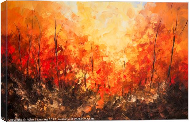 forest wildfire Canvas Print by Robert Deering