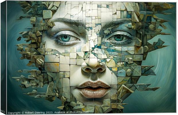 Surreal Woman in Mosaic Canvas Print by Robert Deering