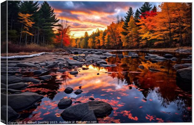 New England Fall Sunset Canvas Print by Robert Deering