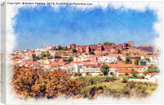View of Silves in the Portuguese Algarve Canvas Print by Robert Deering