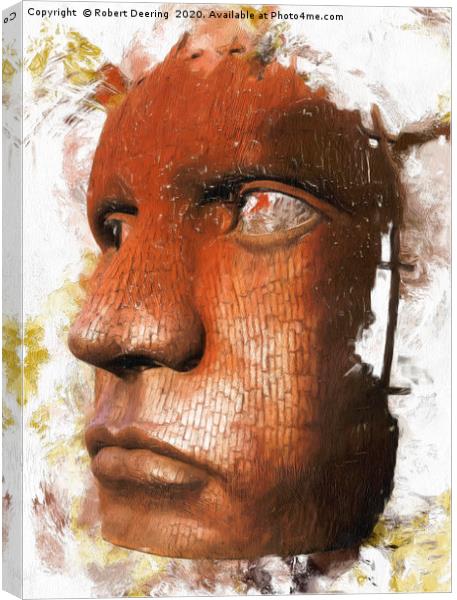 Rusty Iron Mask Sculpture Canvas Print by Robert Deering