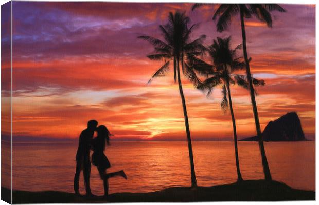 Romance in Paradise Canvas Print by Robert Deering