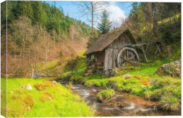 Old Mill by the Stream Canvas Print by Robert Deering