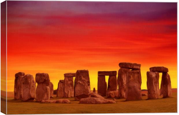 Stonehenge Sunrise Wiltshire England Canvas Print by Robert Deering