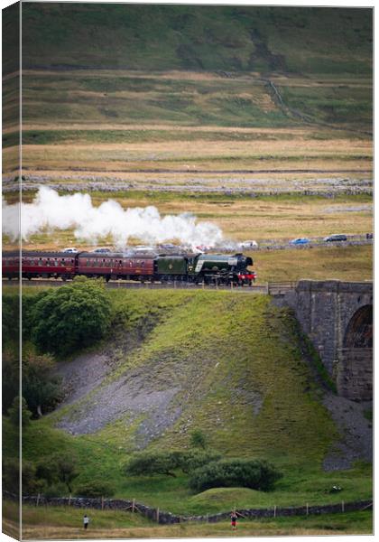 Ribblehead Viaduct, Flying Scotsman Canvas Print by Liam Neon