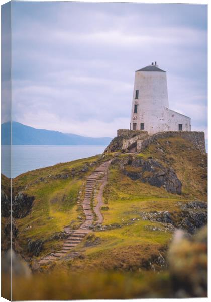 Tŵr Mawr Lighthouse on Ynys Llanddwyn Canvas Print by Liam Neon