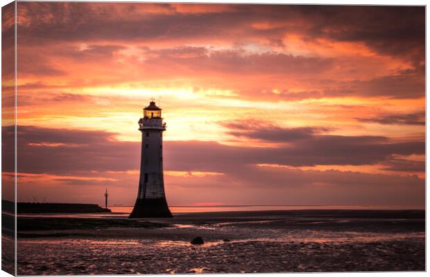 Fire Skies at New Brighton Canvas Print by Liam Neon