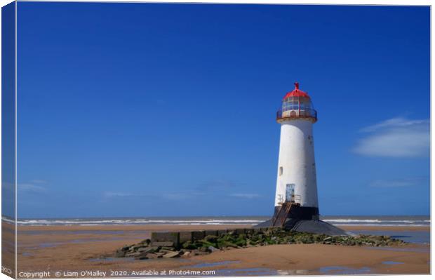 Point of Ayr Lighthouse at Talacre Beach Canvas Print by Liam Neon