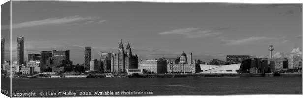 Summer Liverpool Waterfront in Black and White Canvas Print by Liam Neon