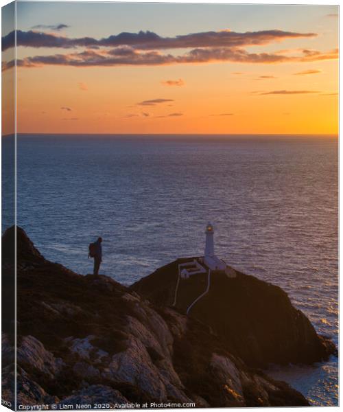 Sunset at South Stack Anglesey Canvas Print by Liam Neon