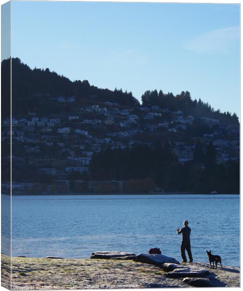 Tai Chi overlooking Queenstown Canvas Print by Liam Neon