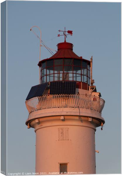 Golden New Brighton Lighthouse Canvas Print by Liam Neon