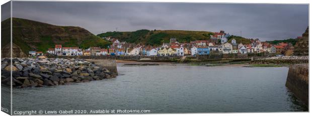 Staithes, UK, Panoramic view from the Harbour Canvas Print by Lewis Gabell