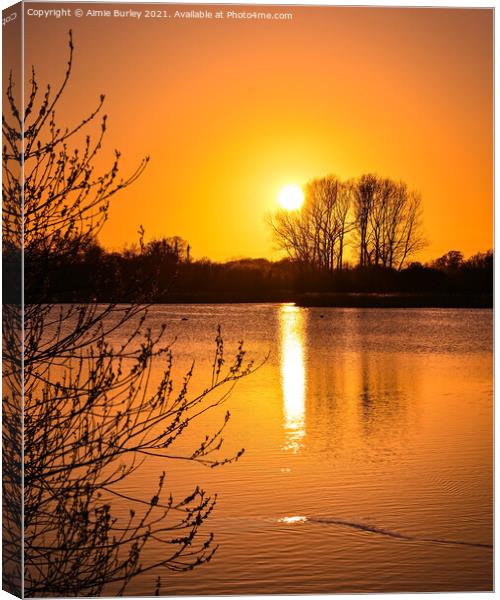 Lake at sunset Canvas Print by Aimie Burley