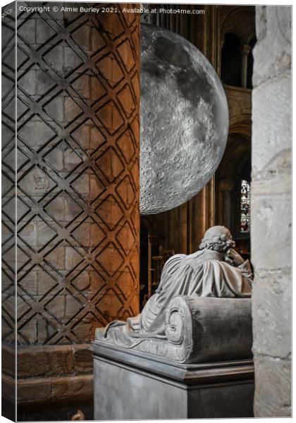 The moon in Durham  Canvas Print by Aimie Burley