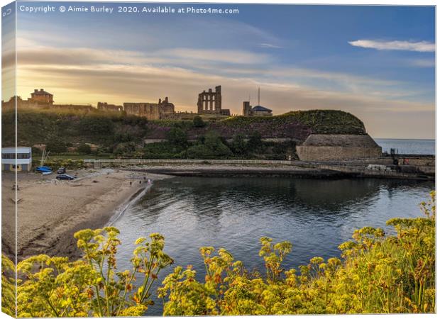 Tynemouth Priory and Castle at dusk Canvas Print by Aimie Burley