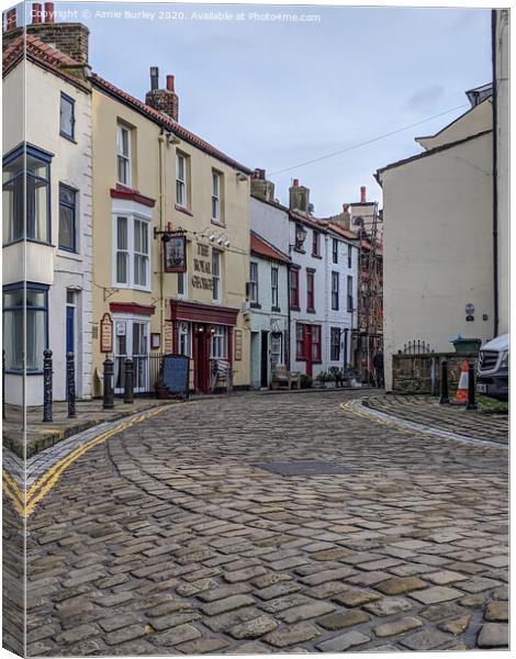 Cobbled Street in Staithes  Canvas Print by Aimie Burley