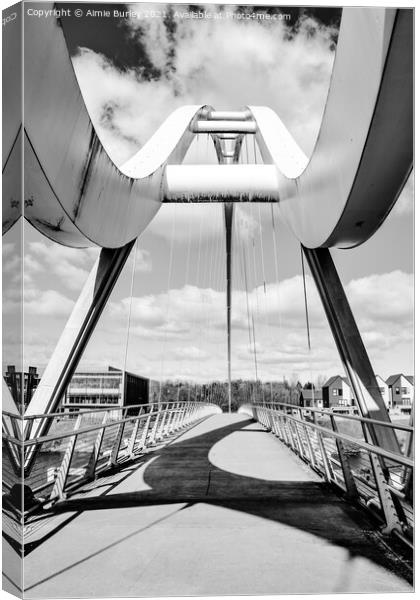 Infinity bridge, Stockton  Canvas Print by Aimie Burley