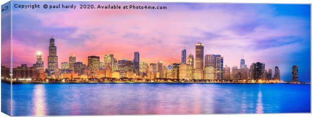 Panoramic image of Chicago skyline at dusk Canvas Print by conceptual images