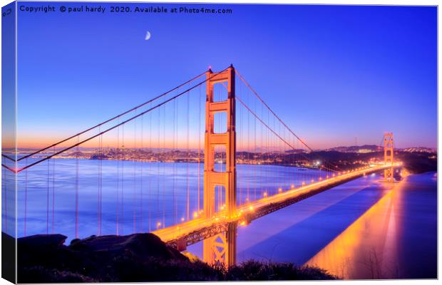 Sunrise over the golden gate bridge San Francisco  Canvas Print by conceptual images