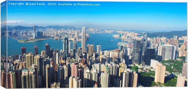 Hong Kong and Victoria Harbour from Victoria peak Canvas Print by conceptual images
