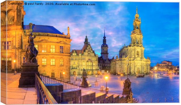 The old city of Dresden at dusk germany Canvas Print by conceptual images