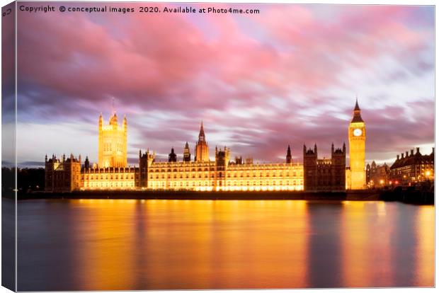 Big Ben and the Houses of Parliament  Canvas Print by conceptual images