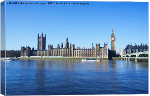 Big Ben and the Houses of Parliament  Canvas Print by conceptual images
