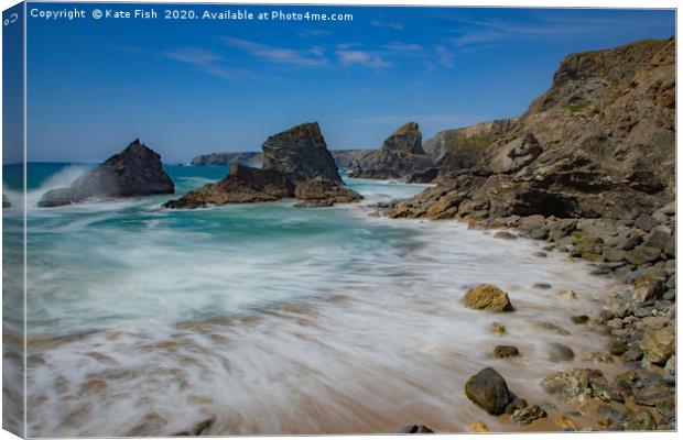 Bedruthan Steps  Canvas Print by Kate Fish