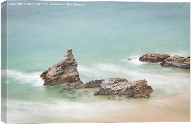 Queen Bess Rock - Bedruthan Steps Canvas Print by Kate Fish